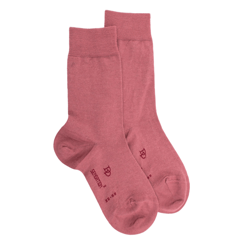 Damensocken aus Wolle und Baumwolle - Rosa | Doré Doré