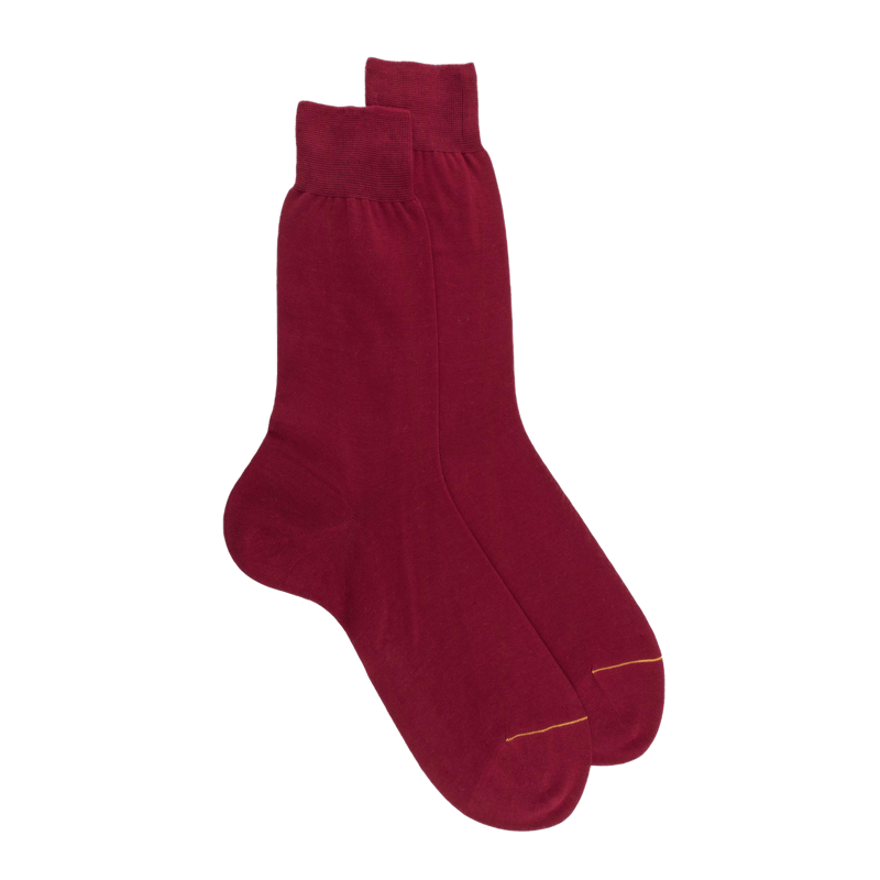 Luxussocken für Herren aus reinem, extrafeinem Schottlandgarn - Framboise || Himbeere Doré Doré