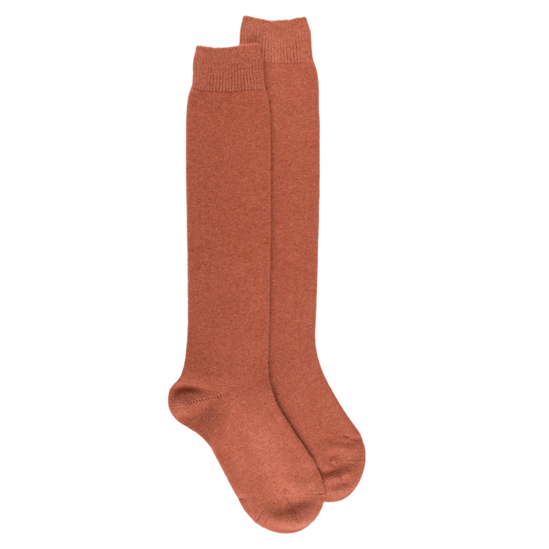 Kniestrümpfe aus Wolle und Kaschmir für Damen - Camel