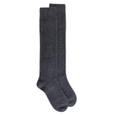 Lange Socken aus Wolle und Kaschmir für Damen einfarbig - Dunkelgrau | Doré Doré