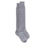 Lange Socken aus Wolle und Kaschmir für Damen einfarbig - Hellgrau | Doré Doré