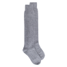 Lange Socken aus Wolle und Kaschmir für Damen einfarbig - Hellgrau