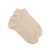 Söckchen aus ägyptischer Baumwolle und glänzendem Lurexeffekt  - Beige